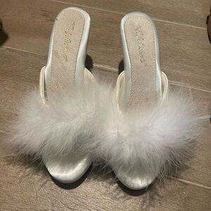 White Bridal Heels Never Worn